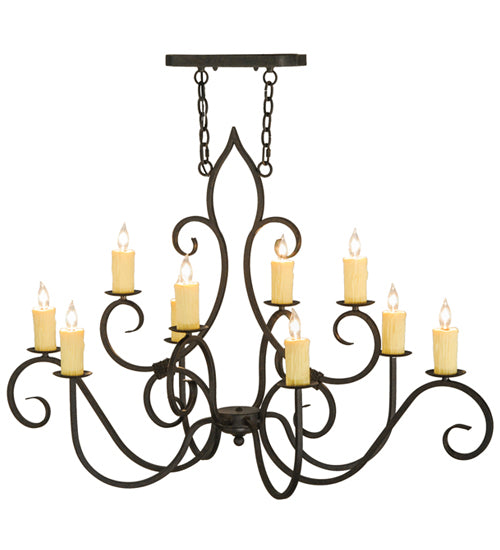 48"L Clifton 10 Lt Oblong Chandelier