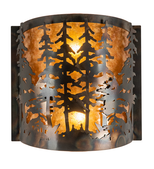 12" Wide Tall Pines Wall Sconce