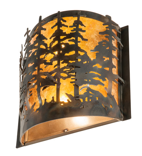 12" Wide Tall Pines Wall Sconce