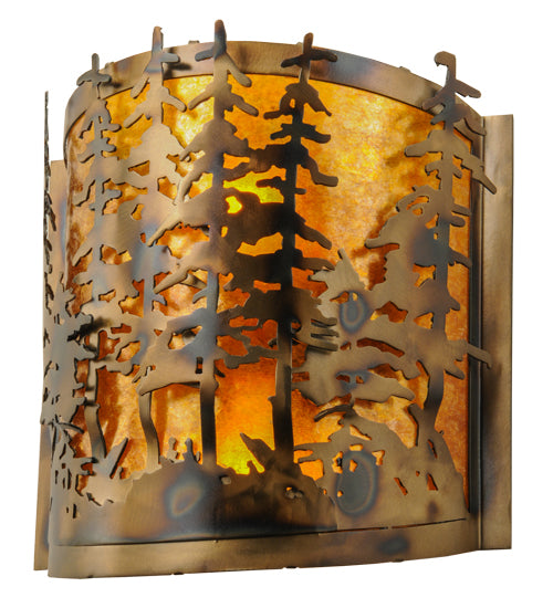 14" Wide Tall Pines Wall Sconce