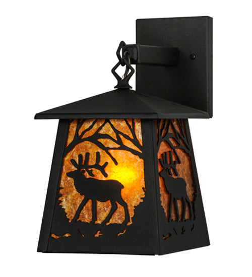 7"W Elk At Dawn Hanging Wall Sconce