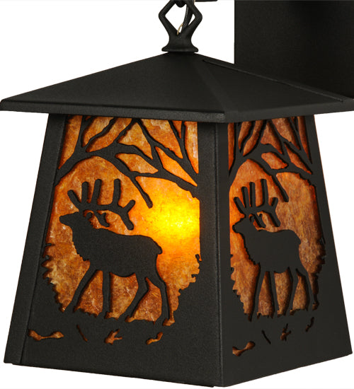 7"W Elk At Dawn Hanging Wall Sconce