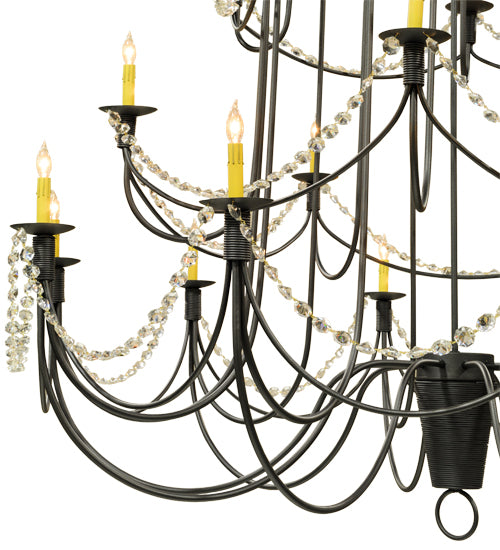 72" Wide Bell 20 Light Three Tier Chandelier