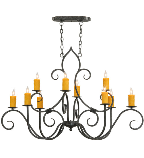 48"L Clifton 10 Lt Oblong Chandelier