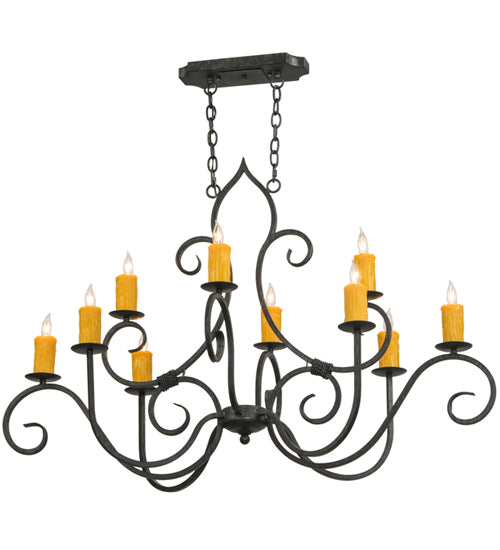 48"L Clifton 10 Lt Oblong Chandelier