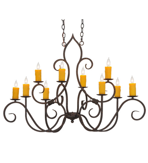 48"L Clifton 10 Lt Oblong Chandelier