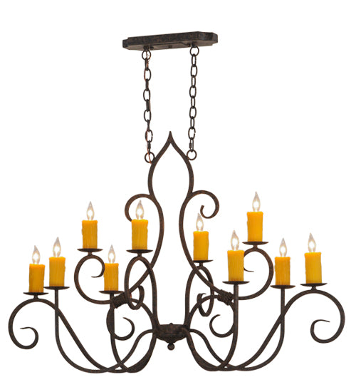 48"L Clifton 10 Lt Oblong Chandelier