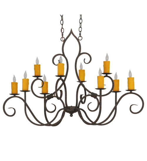 48"L Clifton 10 Lt Oblong Chandelier