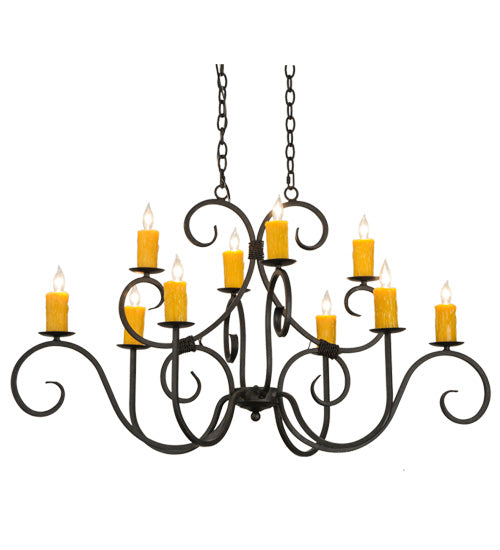 48"L Clifton 10 Lt Oblong Chandelier