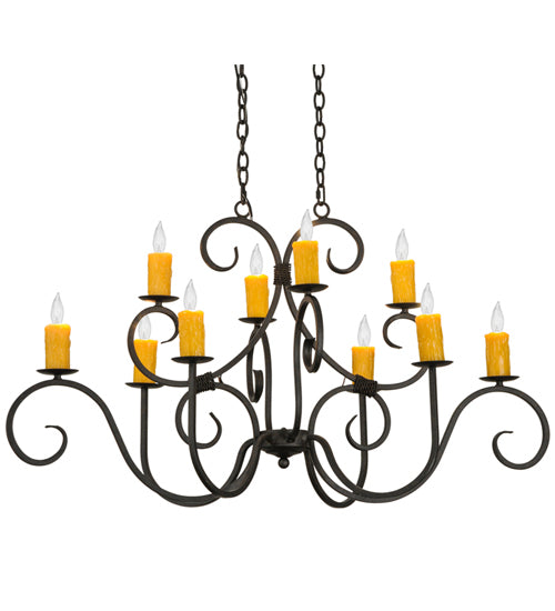 48"L Clifton 10 Lt Oblong Chandelier