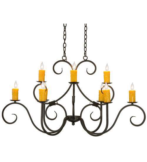 48"L Clifton 10 Lt Oblong Chandelier