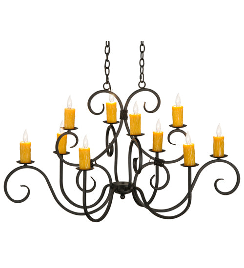 48"L Clifton 10 Lt Oblong Chandelier