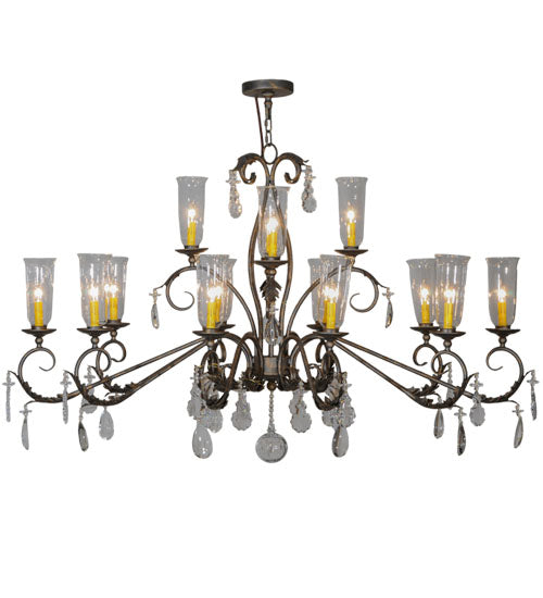 62" Long Windsor 14 Light Oblong Chandelier