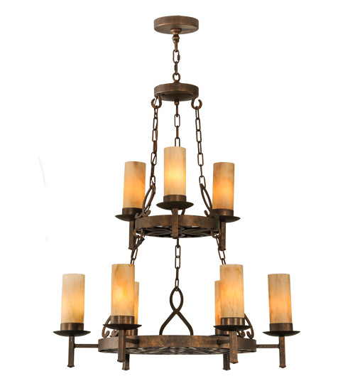 31" Wide Newcastle 9 Lt Two Tier Chandelier