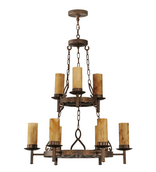 31" Wide Newcastle 9 Lt Two Tier Chandelier