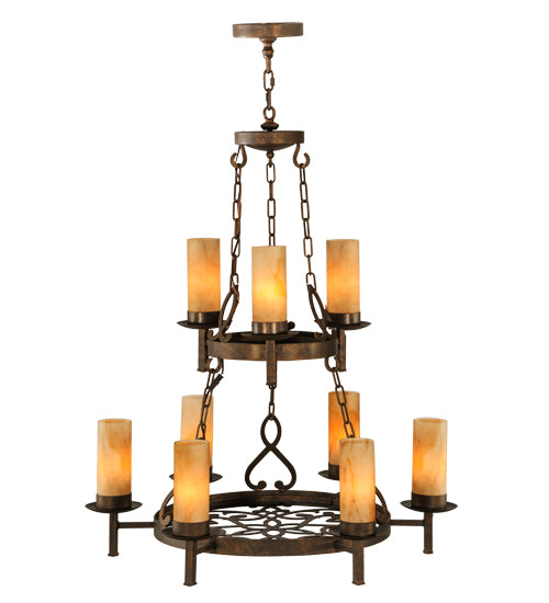 31" Wide Newcastle 9 Lt Two Tier Chandelier