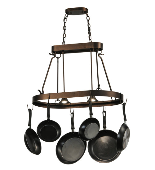 32" Long Harmony 2 Light Pot Rack