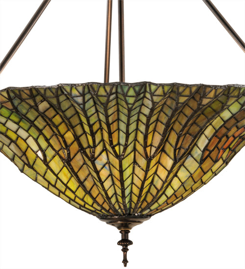 24" Wide Tiffany Lotus Leaf Semi-Flushmount