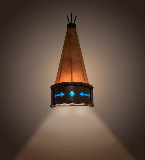 8" Wide Teepee Regalia Wall Sconce