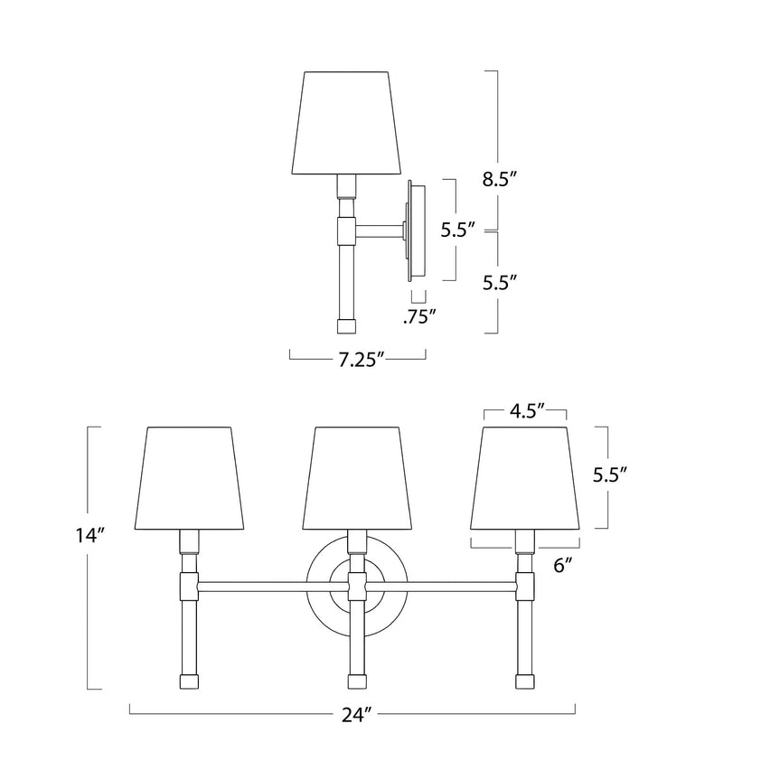 Auburn Sconce Triple