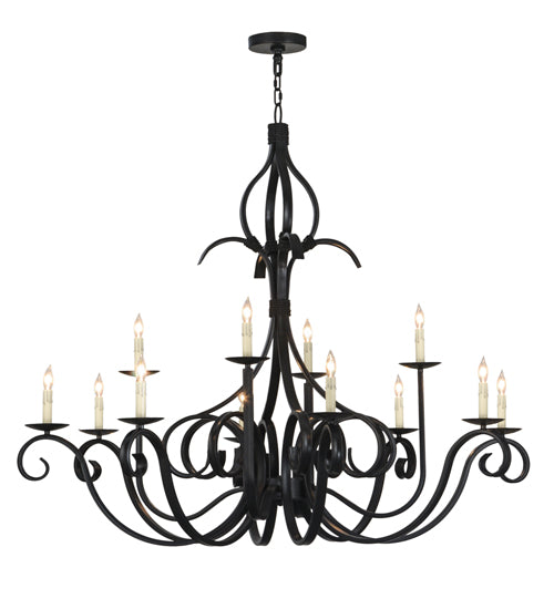 54"W Cypress 12 Lt Chandelier