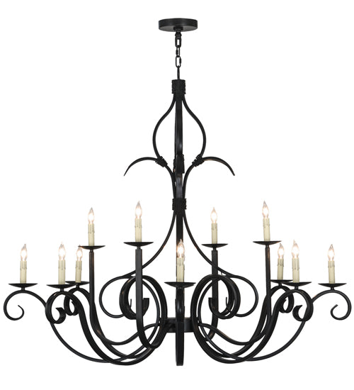 54"W Cypress 12 Lt Chandelier