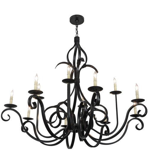 54"W Cypress 12 Lt Chandelier