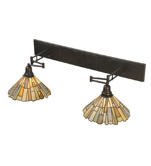 36-55"W Delta Jadestone 2 Lt Swing Arm Wall Sconce