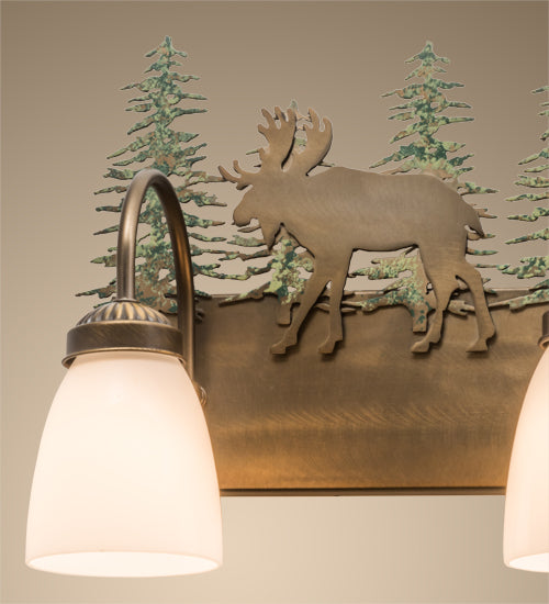 35"W Wandering Moose 4 Lt Vanity Light