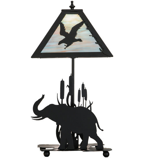 22"H Wildlife On The Loose W/Lighted Base Table Lamp