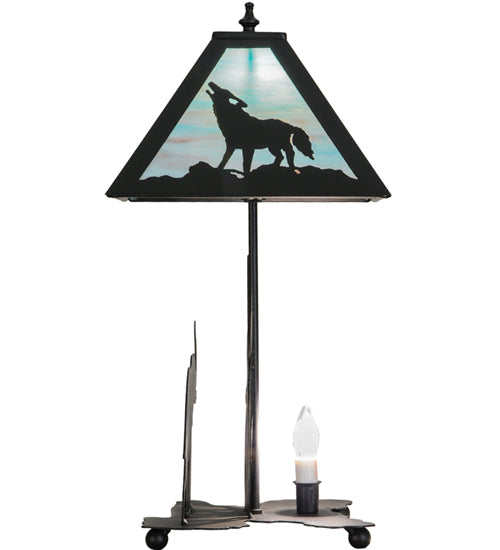 22"H Wildlife On The Loose W/Lighted Base Table Lamp