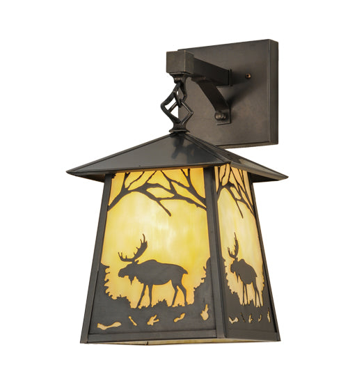 8"W Stillwater Moose At Dawn Hanging Wall Sconce