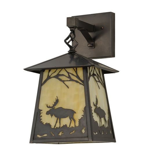 8"W Stillwater Moose At Dawn Hanging Wall Sconce