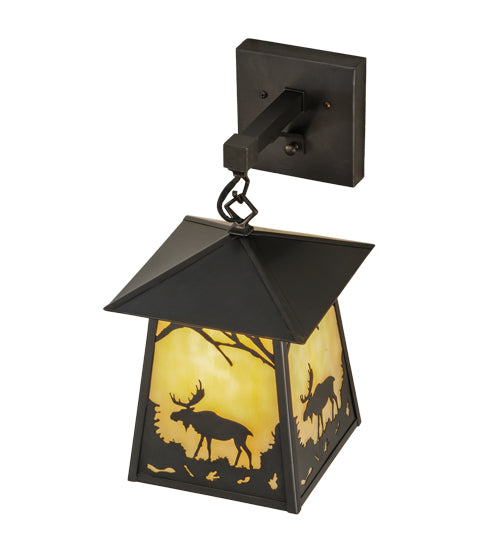 8"W Stillwater Moose At Dawn Hanging Wall Sconce