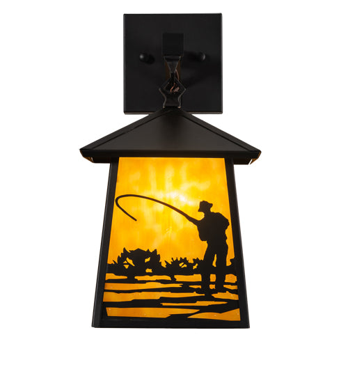 8" Wide Stillwater Fly Fishing Creek Hanging Wall Sconce