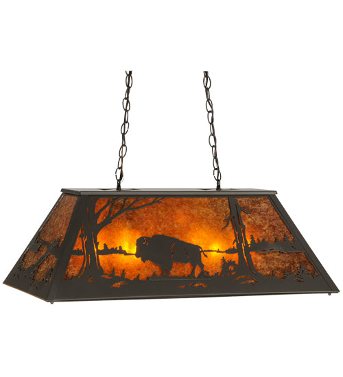 33"L Buffalo At Lake Oblong Pendant