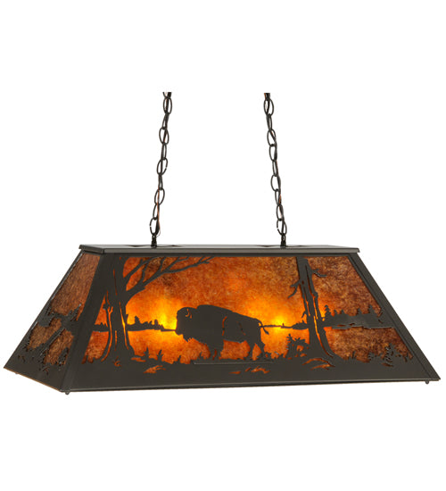 33"L Buffalo At Lake Oblong Pendant