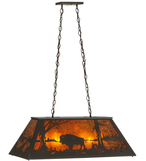 33"L Buffalo At Lake Oblong Pendant