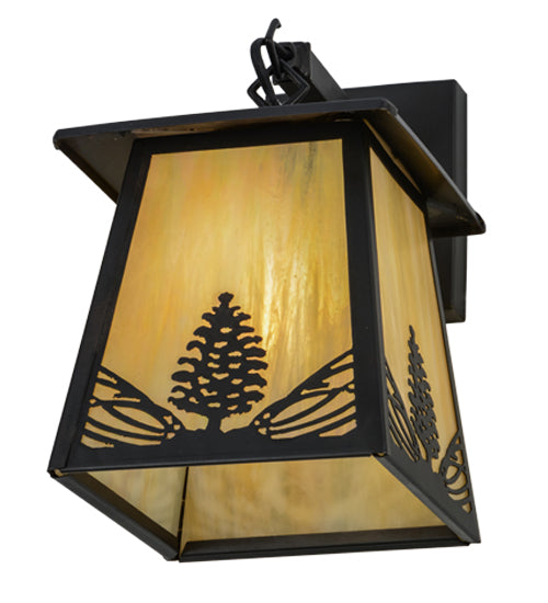 7"W Mountain Pine Hanging Wall Sconce