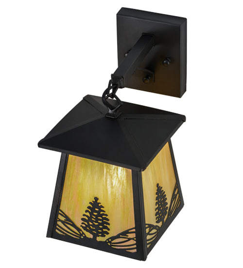 7"W Mountain Pine Hanging Wall Sconce