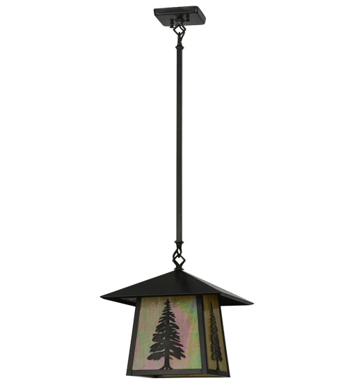 12"Sq Stillwater Tall Pine Pendant