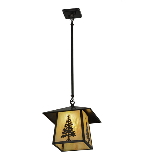 12"Sq Stillwater Tall Pine Pendant