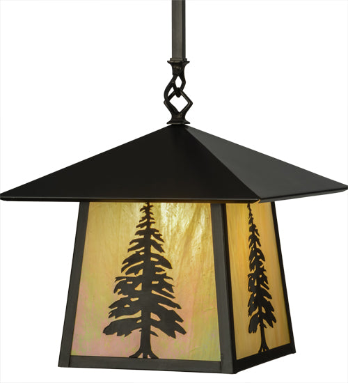 12"Sq Stillwater Tall Pine Pendant