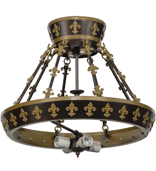 19"W Fleur-De-Lis Semi-Flushmount