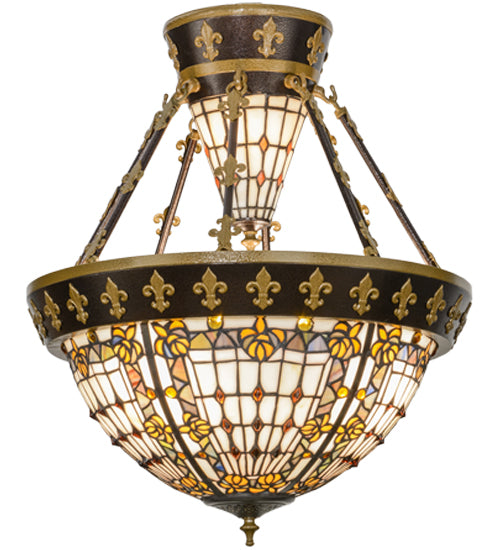 19"W Fleur-De-Lis Semi-Flushmount