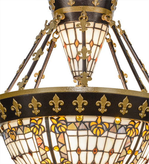 19"W Fleur-De-Lis Semi-Flushmount