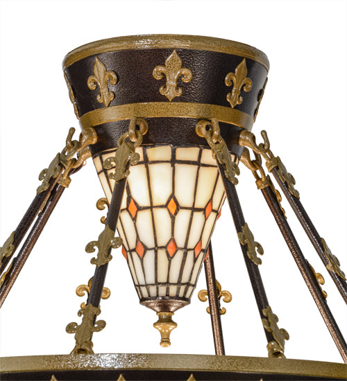 19"W Fleur-De-Lis Semi-Flushmount