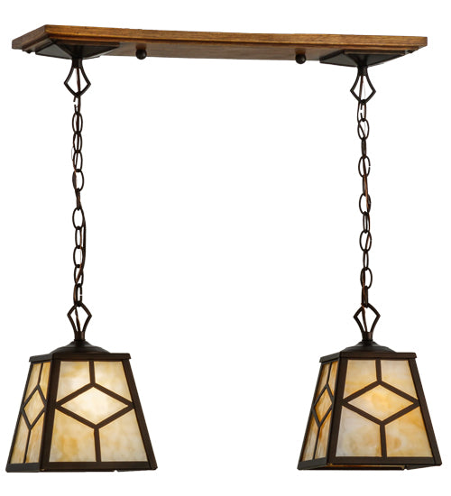 28"L Diamond Craftsman 2 Lt Island Pendant