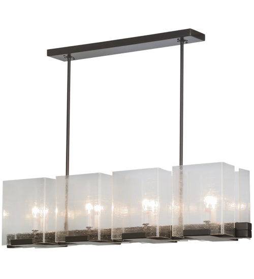 41"L Ice Cube 8 Lt Oblong Chandelier