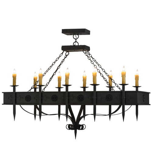 66"L Calandra 10 Lt Oblong Chandelier